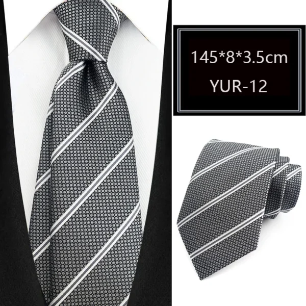 Luxury 8CM Mens Necktie Stripes Striped Tie For Man Groom Jacquard Woven Neck Tie For Business Wedding Party - Image 11