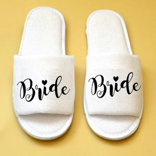 Groom Bride to be Slippers Bridesmaid gift Wedding engagement bachelorette hen party bridal shower Honeymoon travel decoration - Image 3