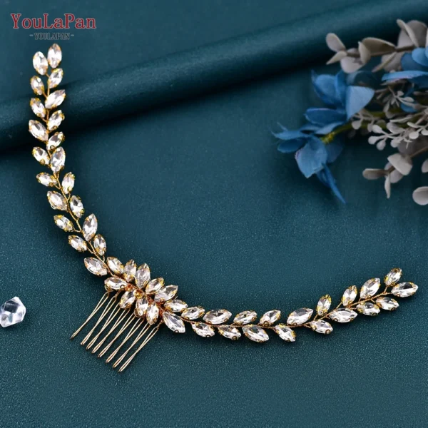 TOPQUEEN Indian Bridal Hair Accessories Alloy Flower Bridal Crowns and Tiaras Silver Hair Pieces Wedding Hair Jewelry HP301 - Image 16