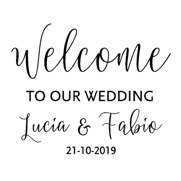 Personalised Wedding Welcome Sticker Sign Bride and Groom Names Wedding Date Customized Vinyl Decal Sticker - Image 8