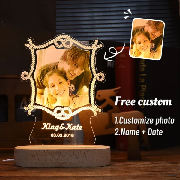 Personalized 3D Photo Lamp Custom Photo And Text Customized Valentine's Day Wedding Anniversary Birthday 3D Night Light Gifts - Image 22