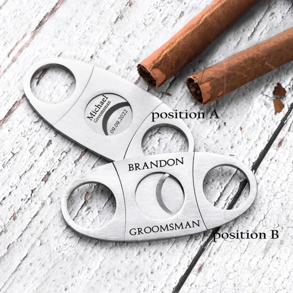 Personalized Cigar Cutter Groomsmen Gifts Engraved Groomsman Dad Fathers Day Gift Cigars Cutters Smoker Bachelor Wedding Party - Image 5