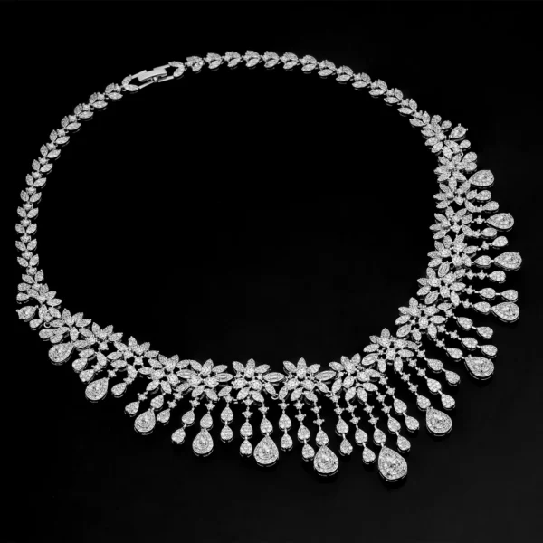 2024 Hot Sale 4 Pieces Super Luxury Cubic Zirconia Bridal Jewelry Set Nigeria Dubai Jewelry Set Bridal Accessories - Image 2