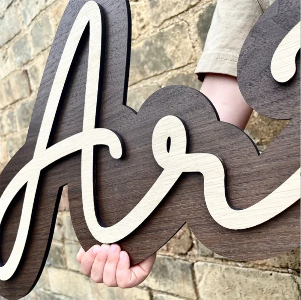 Customized Name Sign Personalized Decorative Wooden Plaque Wedding Nursery Sign Home Decoration Various Colors Font Baby Gifts - Image 2