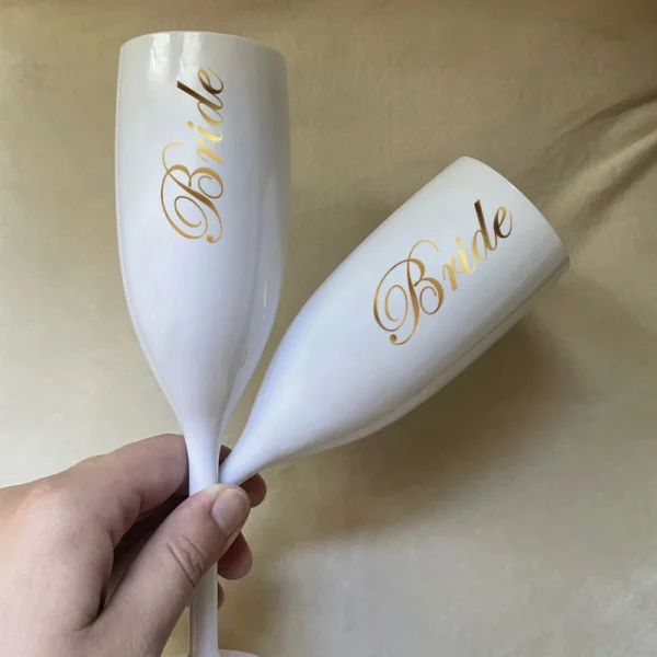 Personalized White Champagne Flute Bridesmaid Glass, Custom Name, Wedding, Bridal Party - Image 2