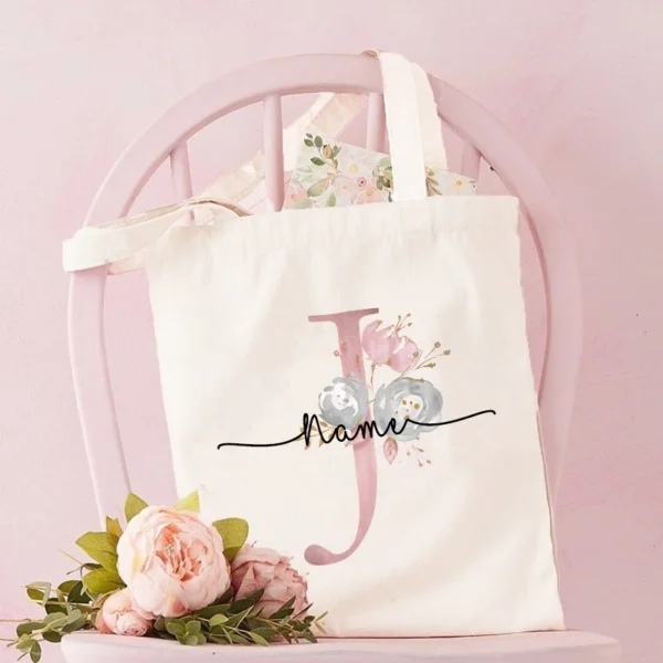 Personalized Bridesmaid Tote Bags Maid of Honor Custom Name  Handbag Bridal Bachelorette Party Gifts Bride Wedding Shoulder Bag - Image 23