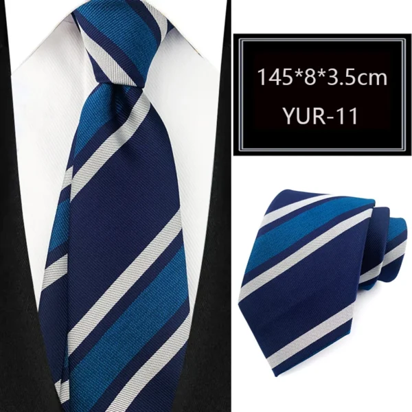 Luxury 8CM Mens Necktie Stripes Striped Tie For Man Groom Jacquard Woven Neck Tie For Business Wedding Party - Image 14