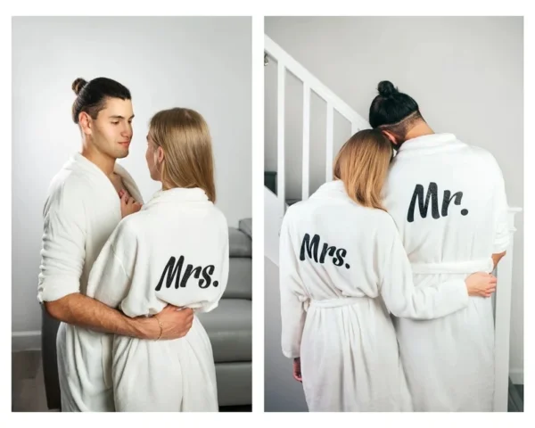 Custom Plush Bathrobe Personalized Terry Robe Bride Groom Customized Mens Bathrobes Valentines Gifts Robes for Couple Bath Robes - Image 6