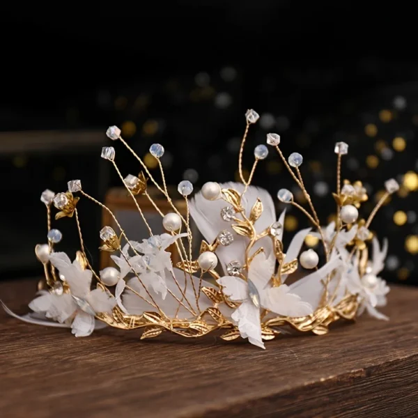 Leaf Feather Bridal Crown Tiara For Women Bride Feather Headdress Hairband Headband Wedding Bridal Hair Accessories Jewelry - Image 4