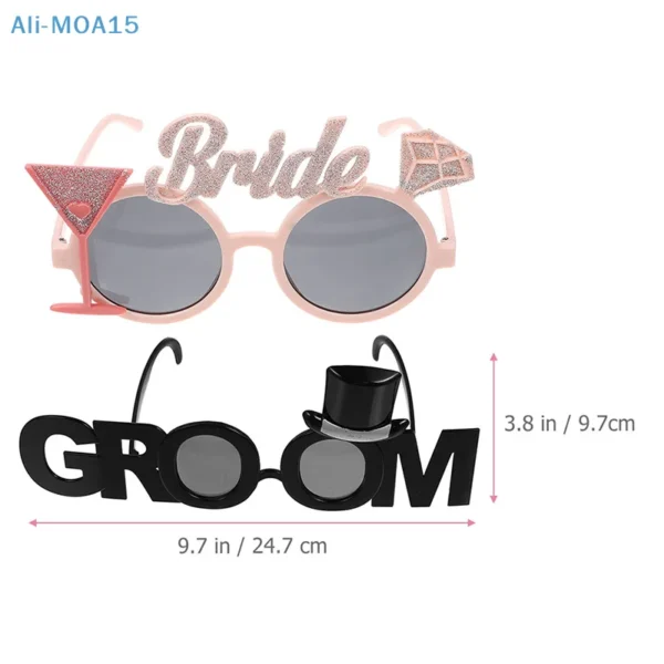 1PC Funny Groom & Bride Glasses Bachelor Party Eyeglasses Photo Props Wedding Decoration Supplies - Image 6