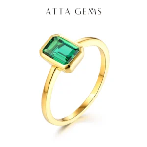 ATTAGEMS 18K Gold Plated Emerald Rings for Women Real Silver 925 Ring Mens Jewelry Brand Anniversary Party Gift Wholesale