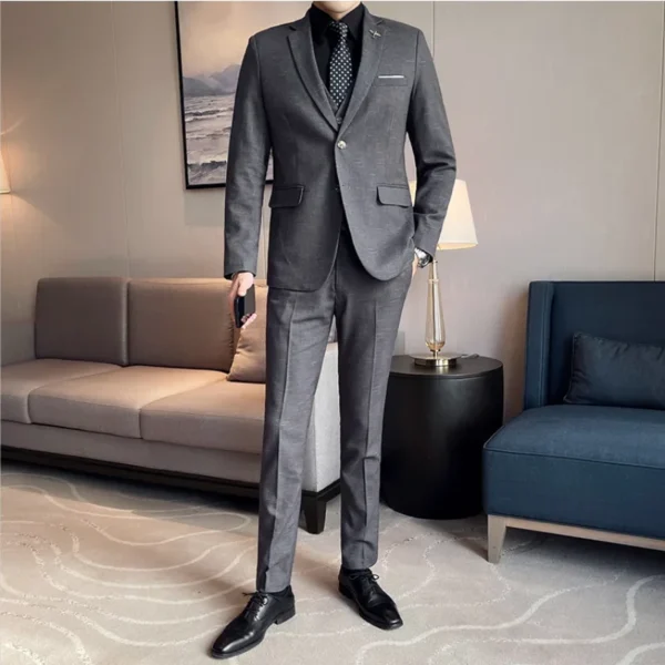 High Quality Men's Wedding Suit (suit + Vest + Trousers) Fashion Business Professional Suit Best Man Groom Wedding 3/2 Piece Set - Image 4