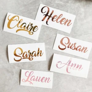 5Pcs Personalized Bride Groom Bridesmaid Name Stickers Vinyl Decal for Water Bottle Glass Calligraphy Labels Tumbler Car Sticker