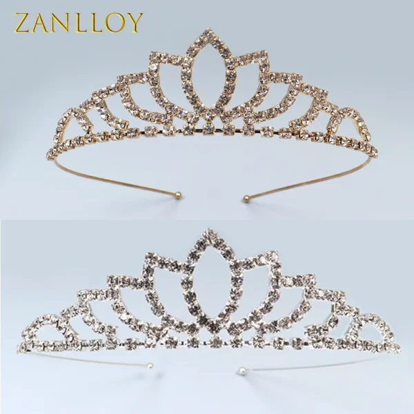 ZANLLOY Bridal Crystal Tiara & Princess Crown Kids Girls Bridal Prom Crown Party Wedding Accessories Hair Accessories