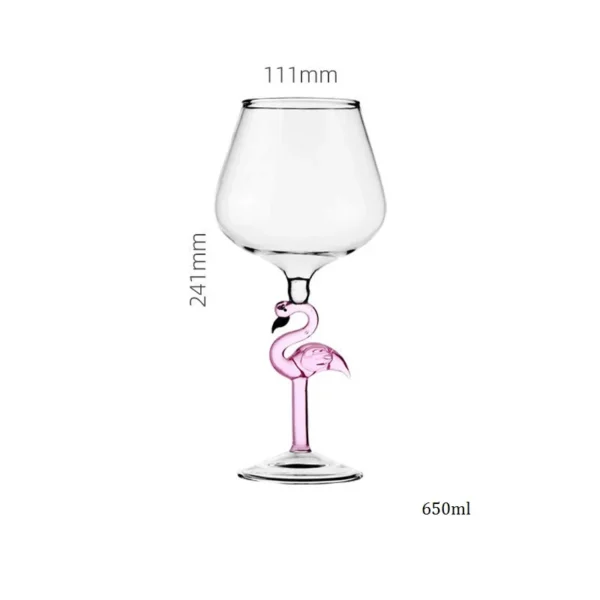 1 Piece Elegant Pink Flamingo Stem Goblet Glass Champagne Flute Martini Cocktail Burgundy Glasses Cup for Bar Party Events - Image 6