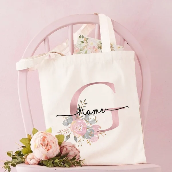 Personalized Bridesmaid Tote Bags Maid of Honor Custom Name  Handbag Bridal Bachelorette Party Gifts Bride Wedding Shoulder Bag - Image 26