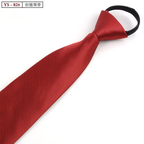 Formal 8CM Korean Zipper Tie for Men's Business Stripe Professional Dress Groom Wedding Tie - Image 7