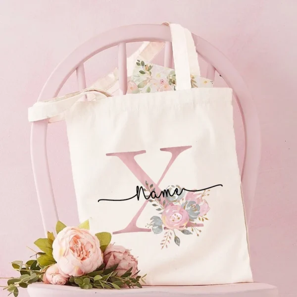 Personalized Bridesmaid Tote Bags Maid of Honor Custom Name  Handbag Bridal Bachelorette Party Gifts Bride Wedding Shoulder Bag - Image 9