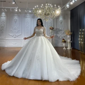 Customized Hot Sale Real Sample Bridal Dresses NS4548