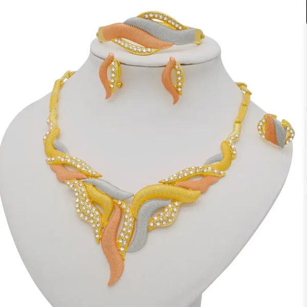 Dubai Jewelry Sets Gold Color Necklace & Earring Set For Women African France Wedding Party Jewelery Ethiopia Bridal Gifts - Image 40