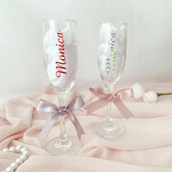 5Pcs Personalized Bride Groom Bridesmaid Name Stickers Vinyl Decal for Water Bottle Glass Calligraphy Labels Tumbler Car Sticker - Image 5