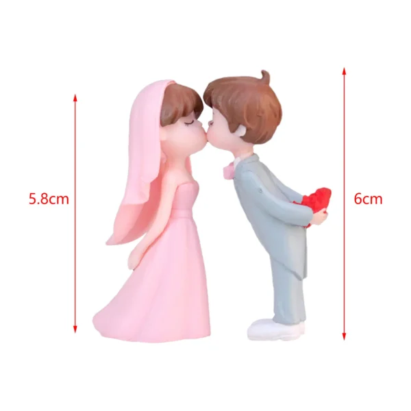 1Pair Kissing Couple Statue Cake Decoration Ornament Wedding Cake Topper Decoration Supplies Bride And Groom Figurines - Image 5