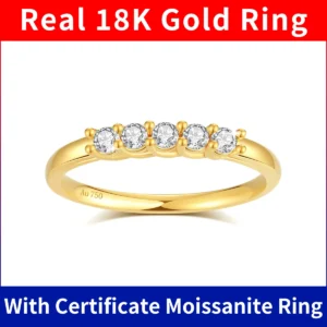 Wholesale 100% Real 18k Gold Ring 750 With Certificate European K Gold Moissanite Jewelry For Women Summer Luxury Wedding Gift