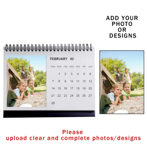 Customized Calendar Personalized Desktop Calendar Custom Photo Vintage Home Decor Personalized Printed Photos Couple Wedding