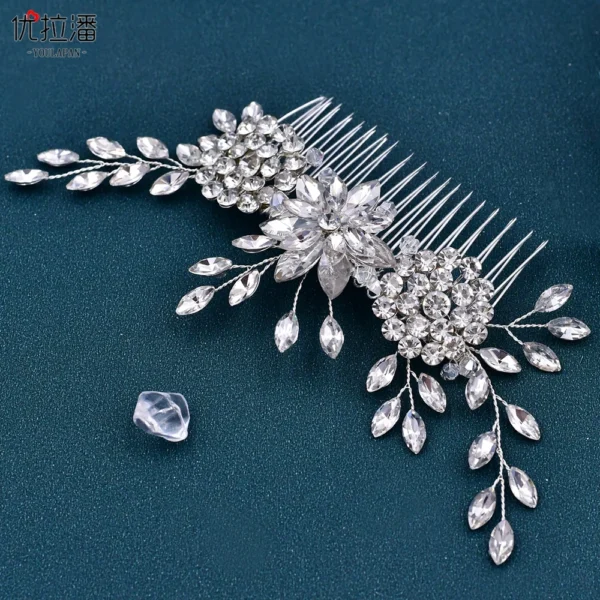 TOPQUEEN Wedding Tiara Bridal Combs Rhinestone Wedding Headwear Wedding Hair Accessories Bridal Headdress Wedding Hair Comb HP77 - Image 3