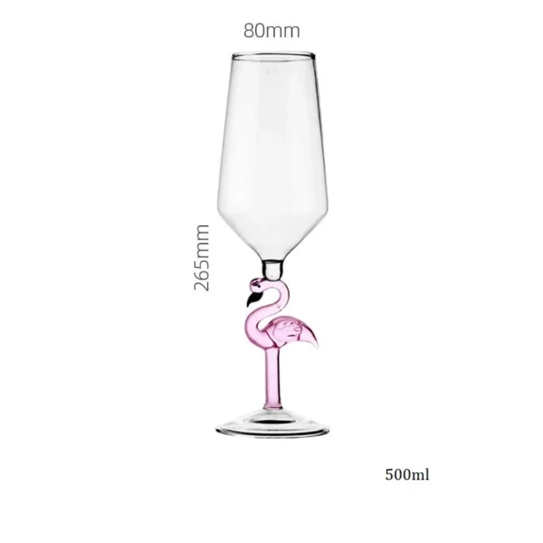 1 Piece Elegant Pink Flamingo Stem Goblet Glass Champagne Flute Martini Cocktail Burgundy Glasses Cup for Bar Party Events - Image 7