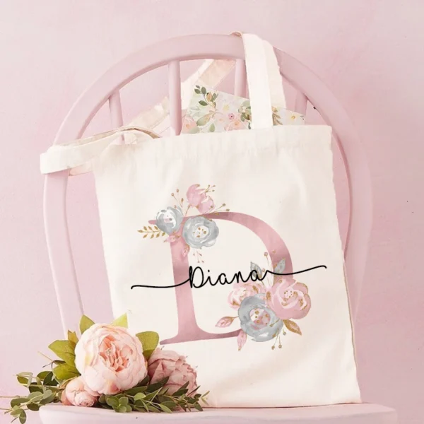 Personalized Bridesmaid Tote Bags Maid of Honor Custom Name  Handbag Bridal Bachelorette Party Gifts Bride Wedding Shoulder Bag - Image 4