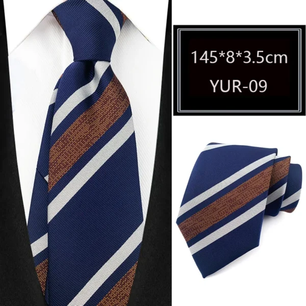 Luxury 8CM Mens Necktie Stripes Striped Tie For Man Groom Jacquard Woven Neck Tie For Business Wedding Party - Image 3