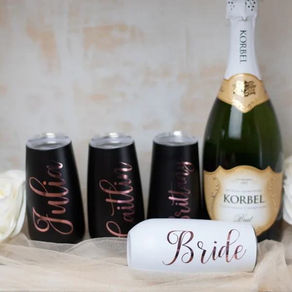 6oz Personalized Champagne Flute Custom Bridesmaid Tumbler Stainless Steel Swig Tumbler Bridal Party Bridesmaid Proposal Gift - Image 5