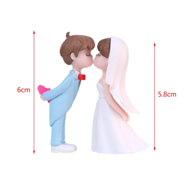 1Pair Kissing Couple Statue Cake Decoration Ornament Wedding Cake Topper Decoration Supplies Bride And Groom Figurines - Image 6