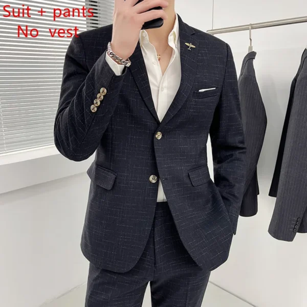 High Quality Men's Wedding Suit (suit + Vest + Trousers) Fashion Business Professional Suit Best Man Groom Wedding 3/2 Piece Set - Image 7