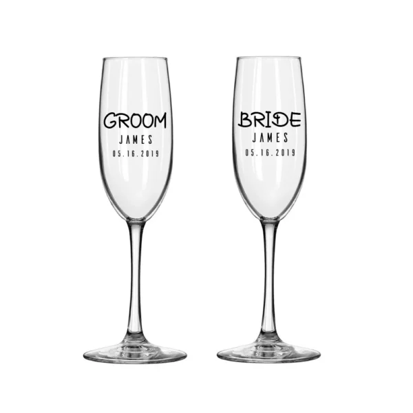 2Pcs Personalized Mrs and Mr Champagne Flute Party Wine Glass Engagement and Anniversary Gift New Years Celebration - Image 16