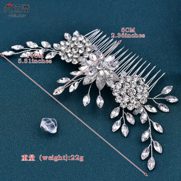 TOPQUEEN Wedding Tiara Bridal Combs Rhinestone Wedding Headwear Wedding Hair Accessories Bridal Headdress Wedding Hair Comb HP77 - Image 6