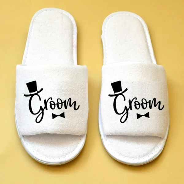 Groom Bride to be Slippers Bridesmaid gift Wedding engagement bachelorette hen party bridal shower Honeymoon travel decoration - Image 2