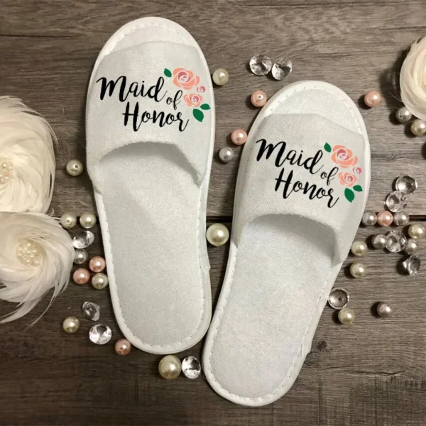 bride Bridesmaid maid of honor sister mother of the groom Slippers wedding Bachelorette hen Party Bridal shower Proposal gift - Image 9