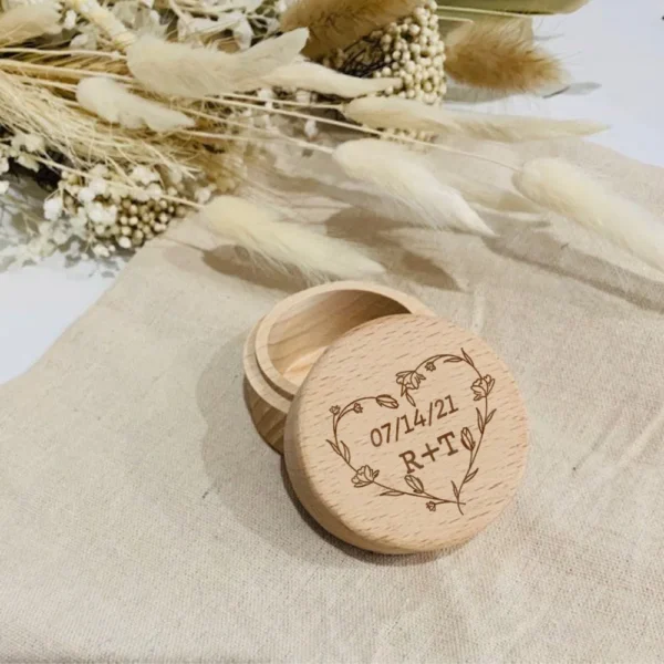 Engagement Ring Box Personalized Wooden Ring Box for Wedding Custom Proposal Engraved Ring Bearer Anniversary Gifts for Her - Image 6