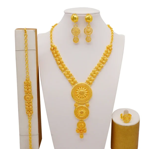 Dubai Jewelry Sets Gold Color Necklace & Earring Set For Women African France Wedding Party Jewelery Ethiopia Bridal Gifts - Image 31