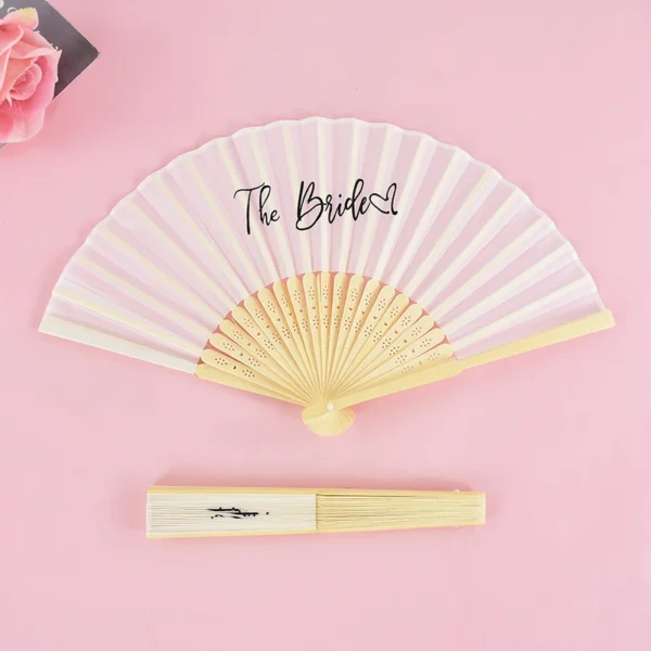 The Bride Hand Fans Bamboo Bridal Foldable Fan Wedding Party Bridesmaid Photo Prop Valentine's Day Gifts Engagement Decor Supply - Image 5