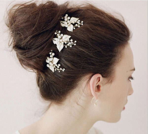 Bridal Handmade Leaf Hairpin Dress Wedding Accessories - Image 3