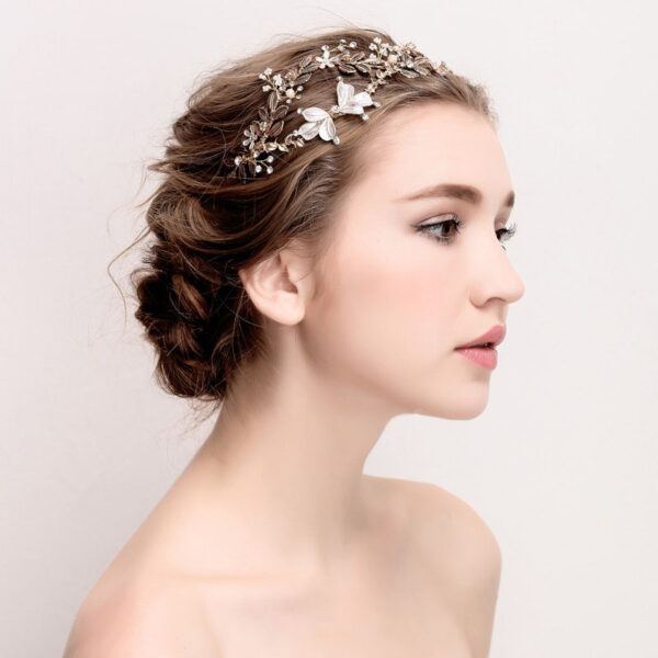 Vintage Gold Bridal Crown Hair Accessories - Image 2