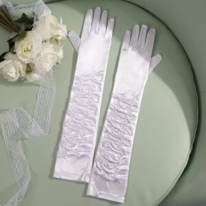 50cm Bridal Wedding Dress Satin Lengthened Gloves