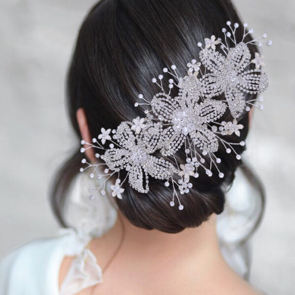 Flower Rhinestone Hair Accessories Bridal Wedding Hair Band - Image 5