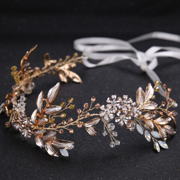 New Handmade Hairband Gold Leaf Headdress Bridal Hair Accessories Bridal Jewelry - Image 8