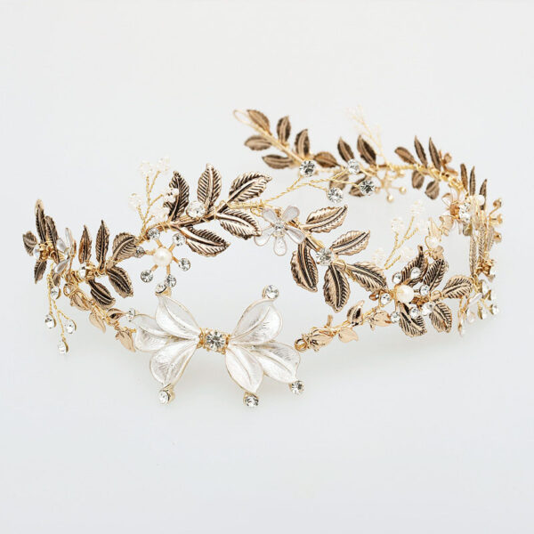 Vintage Gold Bridal Crown Hair Accessories - Image 5