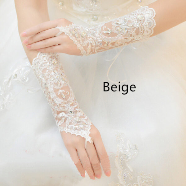 Bridal Wedding Dress Long Gloves Strappy Fingerless - Image 6