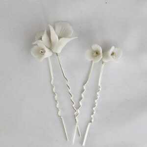 Bridal Hair Accessories Ceramic White Flower Hairpin